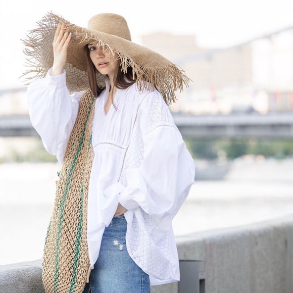 NWT Zara Frayed Trim Beach Sun Hat main image 11